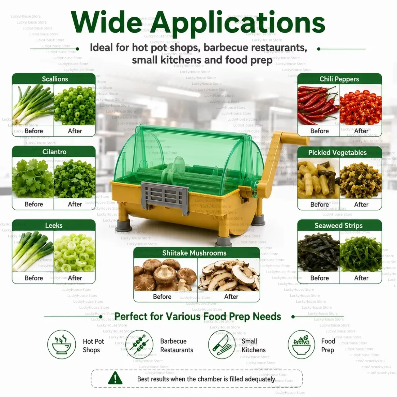 Commercial Vegetable Cutter Mini Chopper for Green Onion Chili Rings Cilantro Garlic Slices Chives