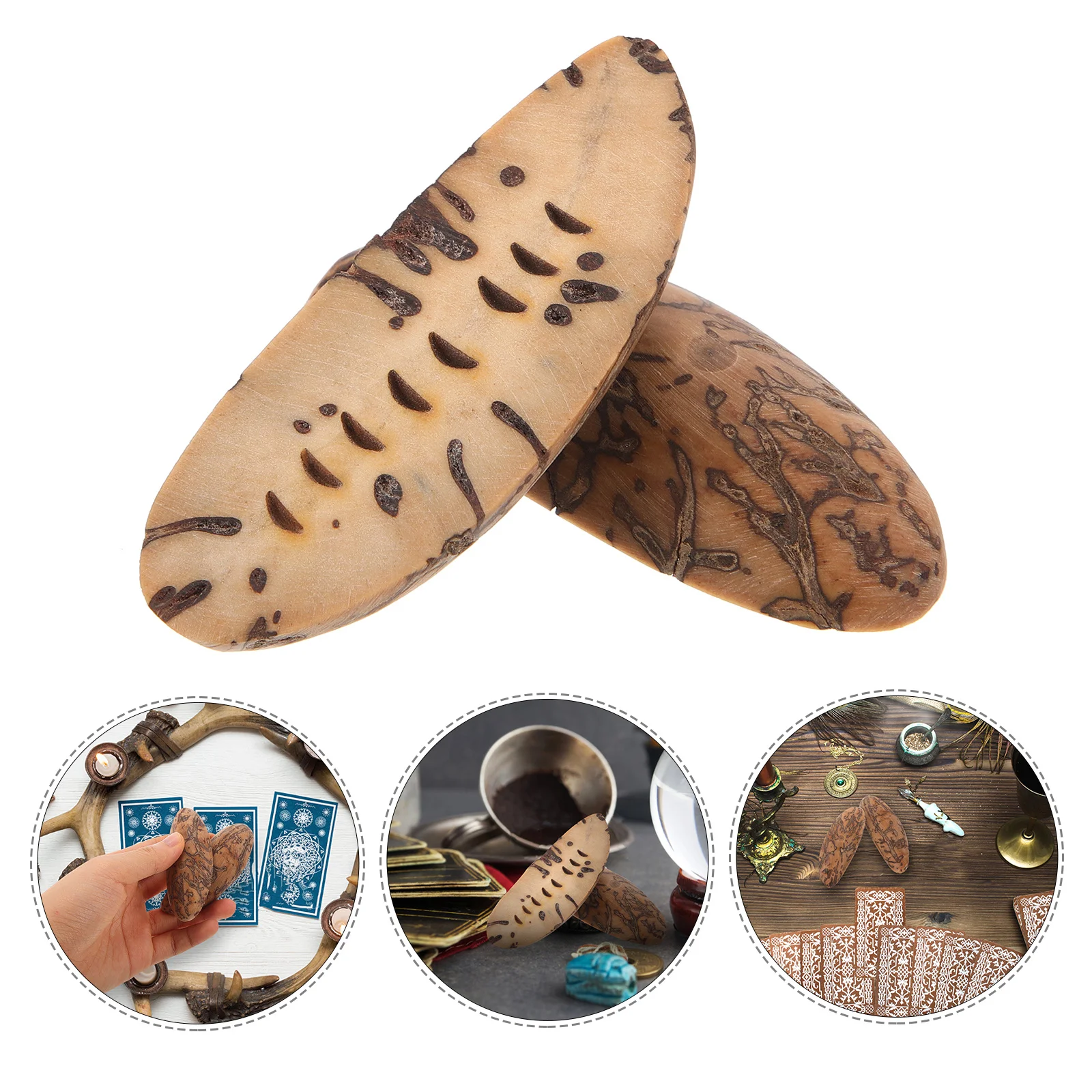 1Pair Bodhi Divination Cup Unique Design Practical Use Taoist Divination Supplies Spiritual Home Decoration Room Decor