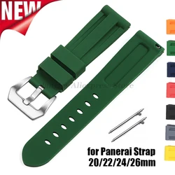 Silicone Rubber Band for Panerai for Omega Wristband Smart Watch 20mm 22mm 24mm 26mm Quick Release MenBracelet Watch Accessories