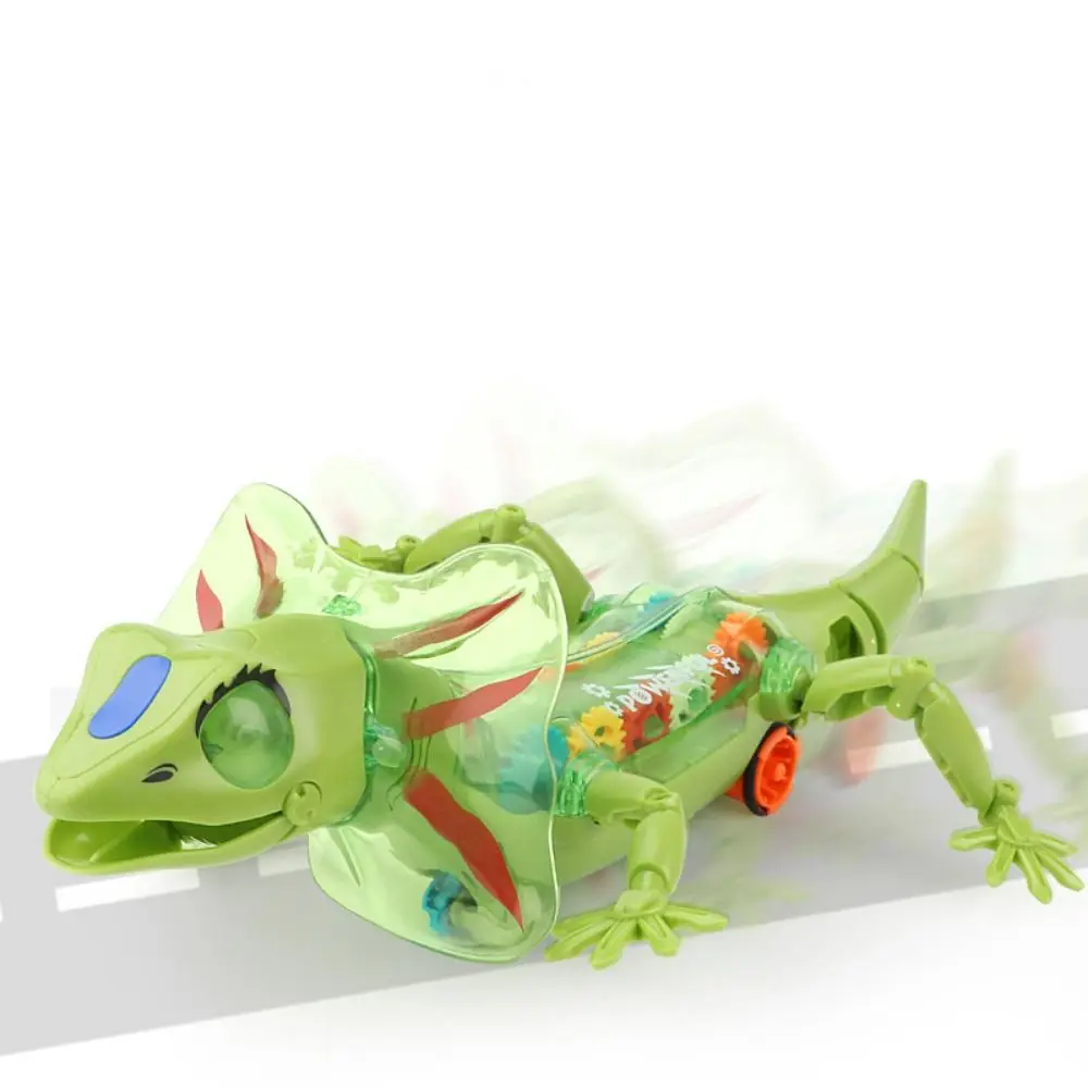 로봇 모델 전자 애완 동물 도마뱀 소리 조명 도마뱀 도마뱀 걷기 전자 카와이 투명