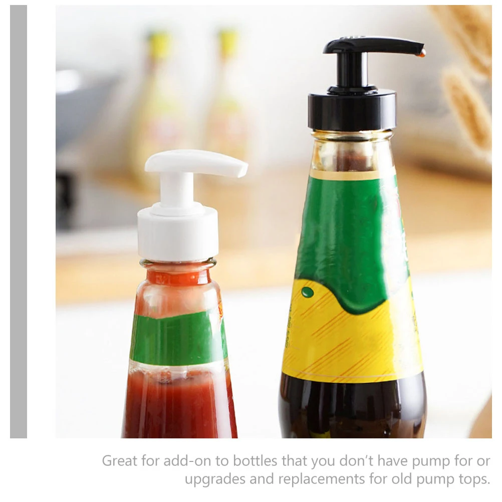

12 set Oyster Sauce Press Nozzle Black Plastic Bottle Pump For Ketchup Syrup Dispenser Kitchen Gadget Replacement Tool