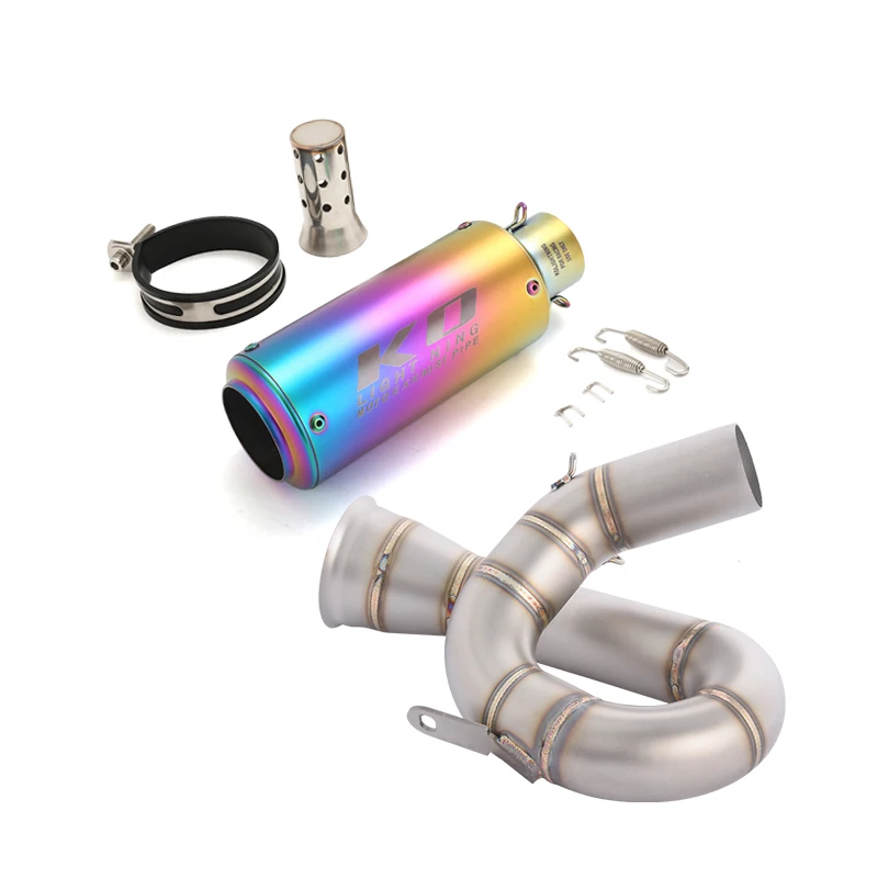 

For Zontes 703RR 2024-2026 703R 2025-2026 Slip On Motorcycle Exhaust System 51mm Muffler Mid Link Pipe With Removable DB Killer