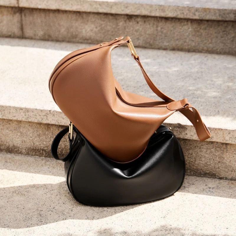 Women's 2025 New Spring and Summer Dumpling Bag High-end Underarm Genuine Leather Crossbody Bag Women's Bag Shoulder
