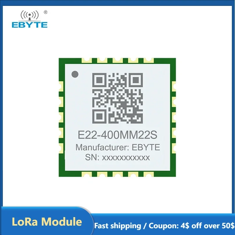 LoRa Module SX1262 SX1268 433/470MHz 868/915MHz EBYTE E22-400/900MM22S Ultra Small Size SMD Low Power Consumption Stamp Hole