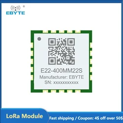 Модуль LoRa SX1262 SX1268 433/470 МГц 868/915 МГц EBYTE E22-400/900MM22S Сверхмалый размер SMD Отверстие для штампа с низким энергопотреблением