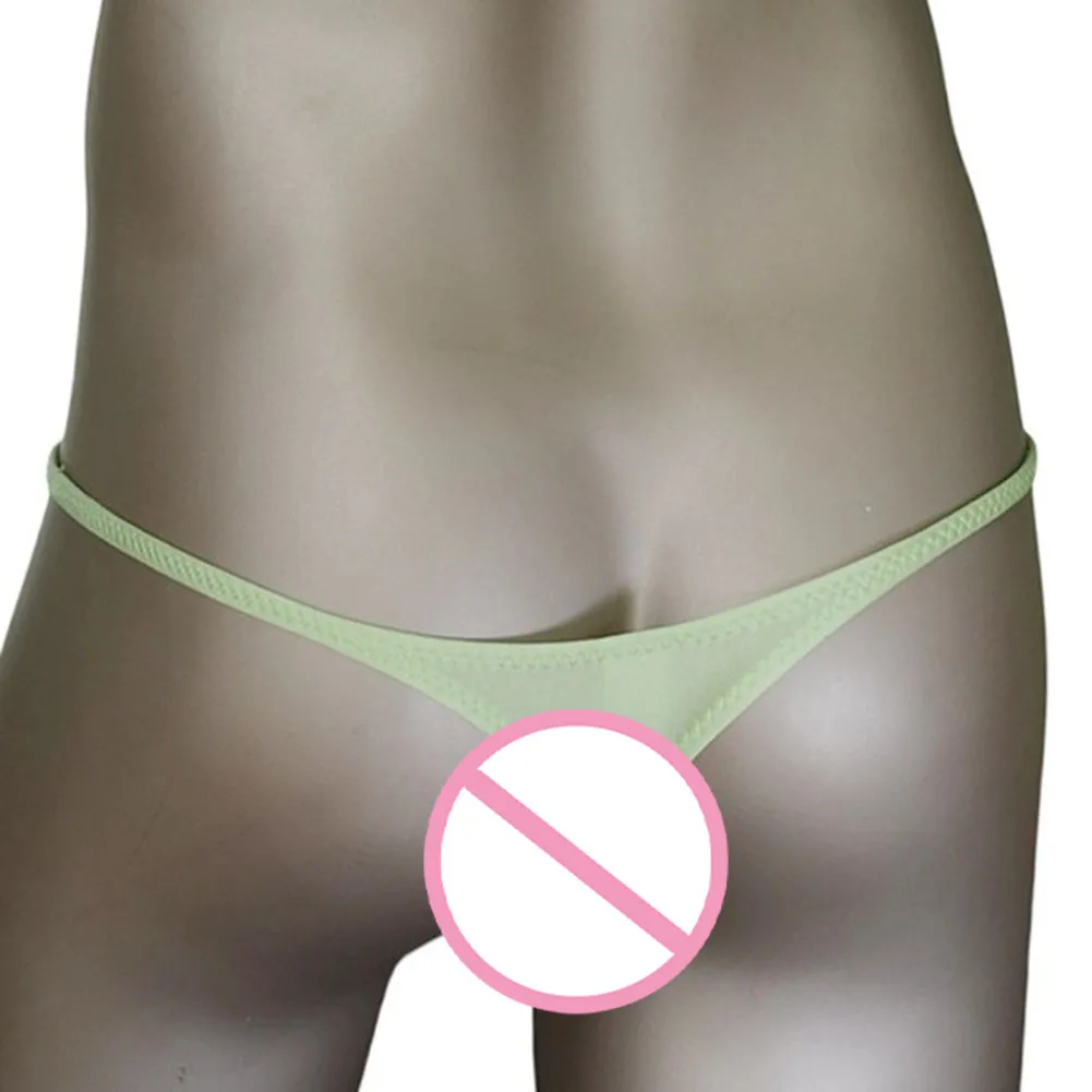 Men Ice Silk G-String Briefs Underwear For Man Very Hot Lingerie Sissy 3D Bulge Pouch Underpants Low-Rise Thongs Extreme Panties