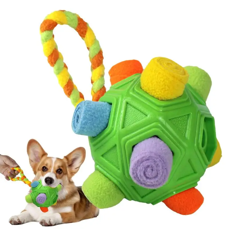 Sniff Ball For Dogs Dogs Ball Toys With Cloth Strip Portable Pet Ball Toy Slow Food Training Ball Encourages Natural Foraging