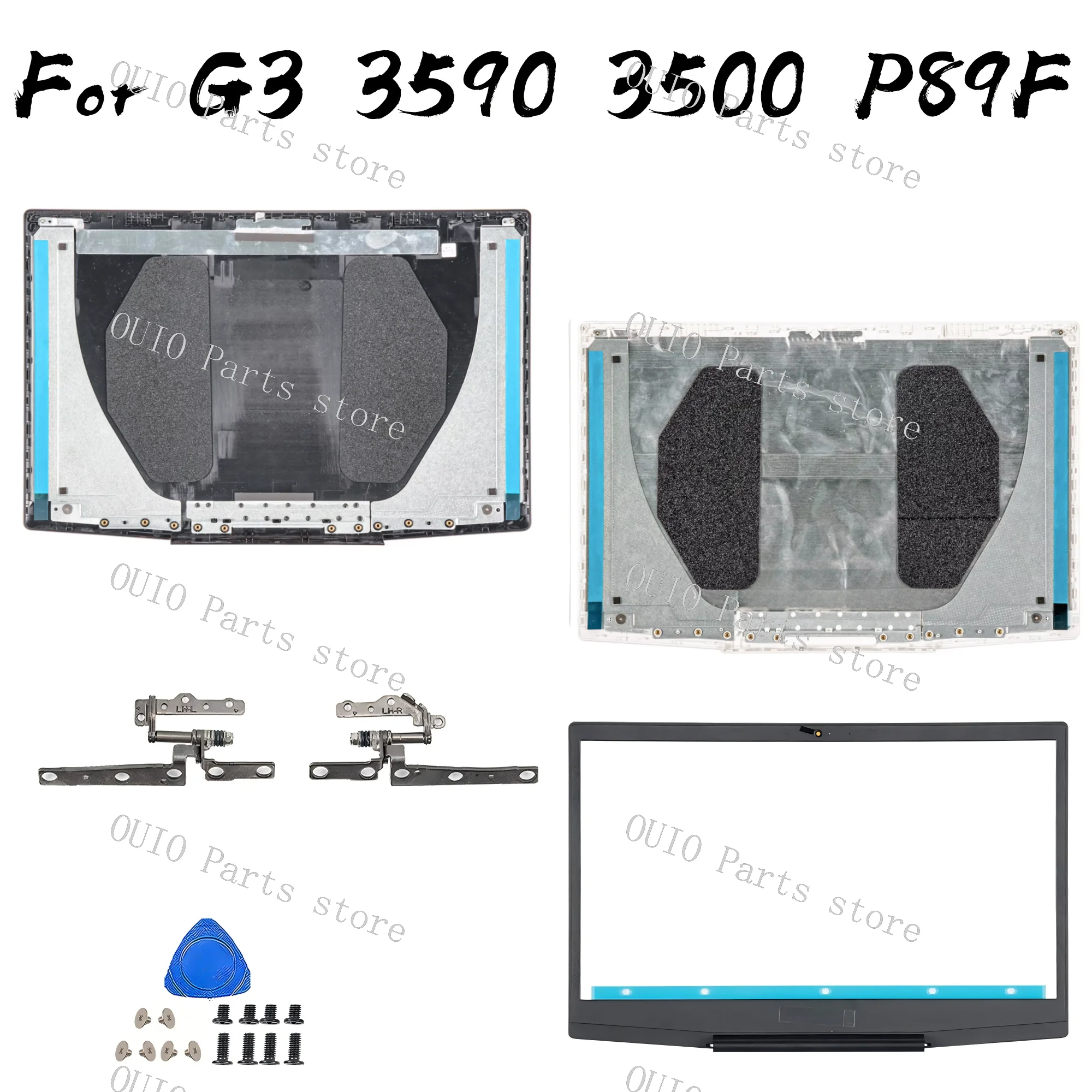 

NEW For P89F G3 15 3500 3590 Rear Lid TOP case LCD Back Cover 0YGCNV 03HKFN 0747KP Front Bezel Blue/White