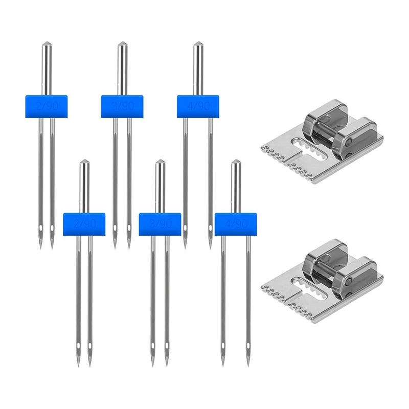 Double Needle Sewing Machine Double Needle Double Stretch Needle 9 Groove Pintuck Presser Foot For Home Use 2/903/904/90