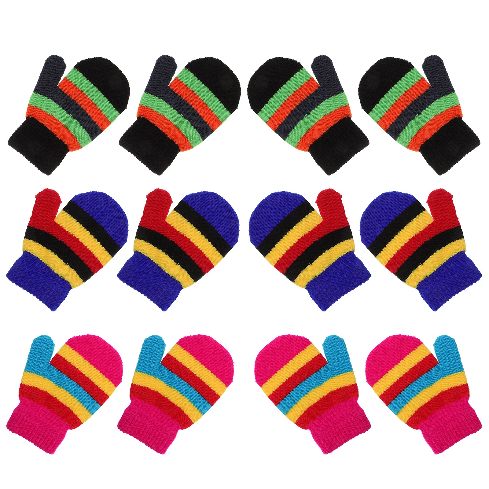 6 pares de guantes de punto cálidos Color brillante protectores de manos para invierno al aire libre guantes cómodos a prueba de frío para