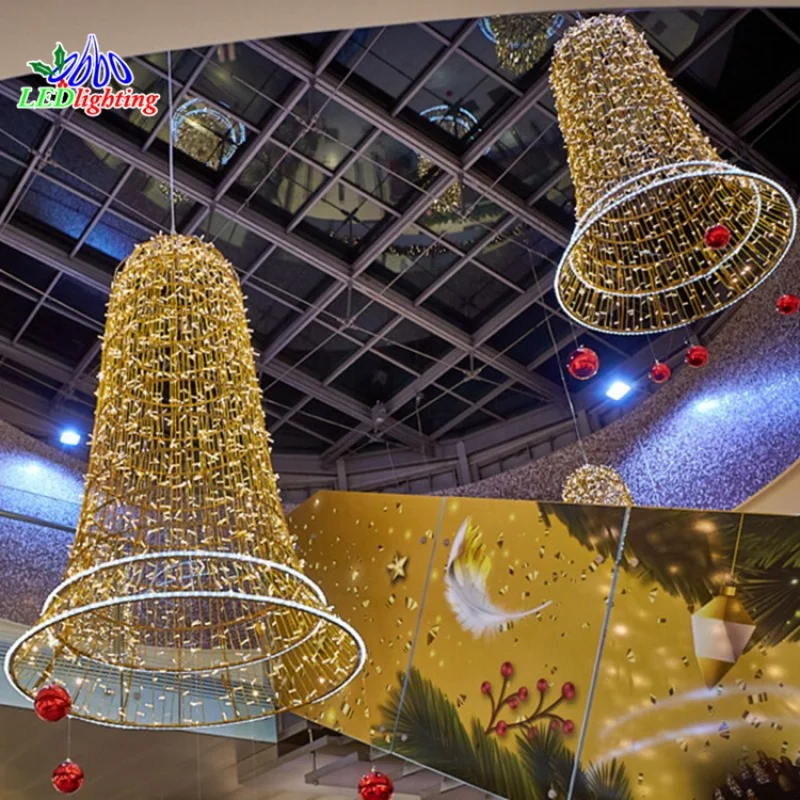 custom.LJ holiday lighting new design for led outdoor street decoration motif 3D Large star bell lights