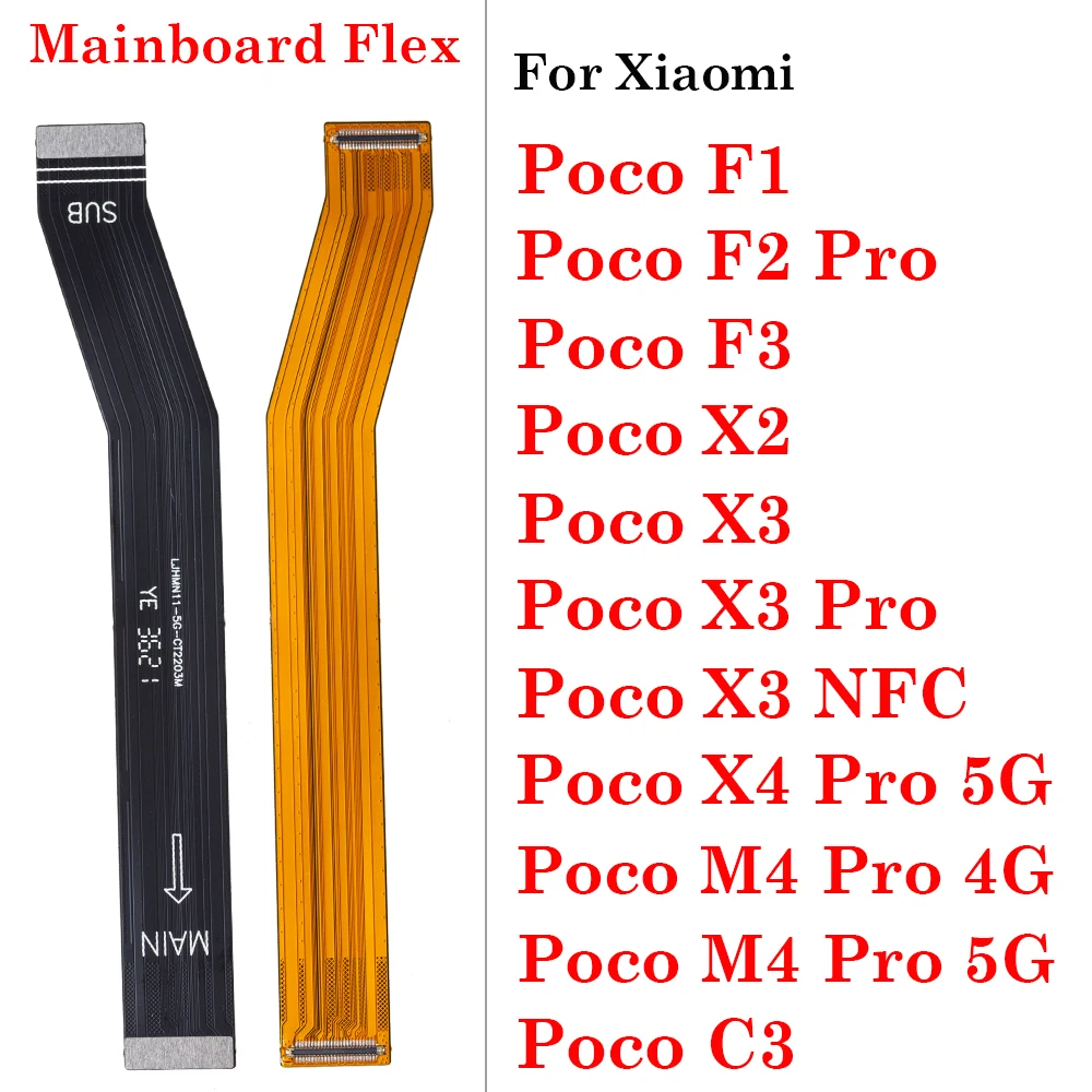 LCD Display Main Motherboard Connector USB Charge Board Ribbon Flex Cable For Xiaomi Poco F1 F2 F3 X2 X3 X4 M4 Pro NFC C3 4G 5G