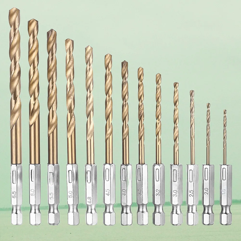 

2Sets Hss Drill Bit Set Titanium Coated Hex Shank 13 Precision Sizes for Metal Wood Plastic Aluminum Copper General
