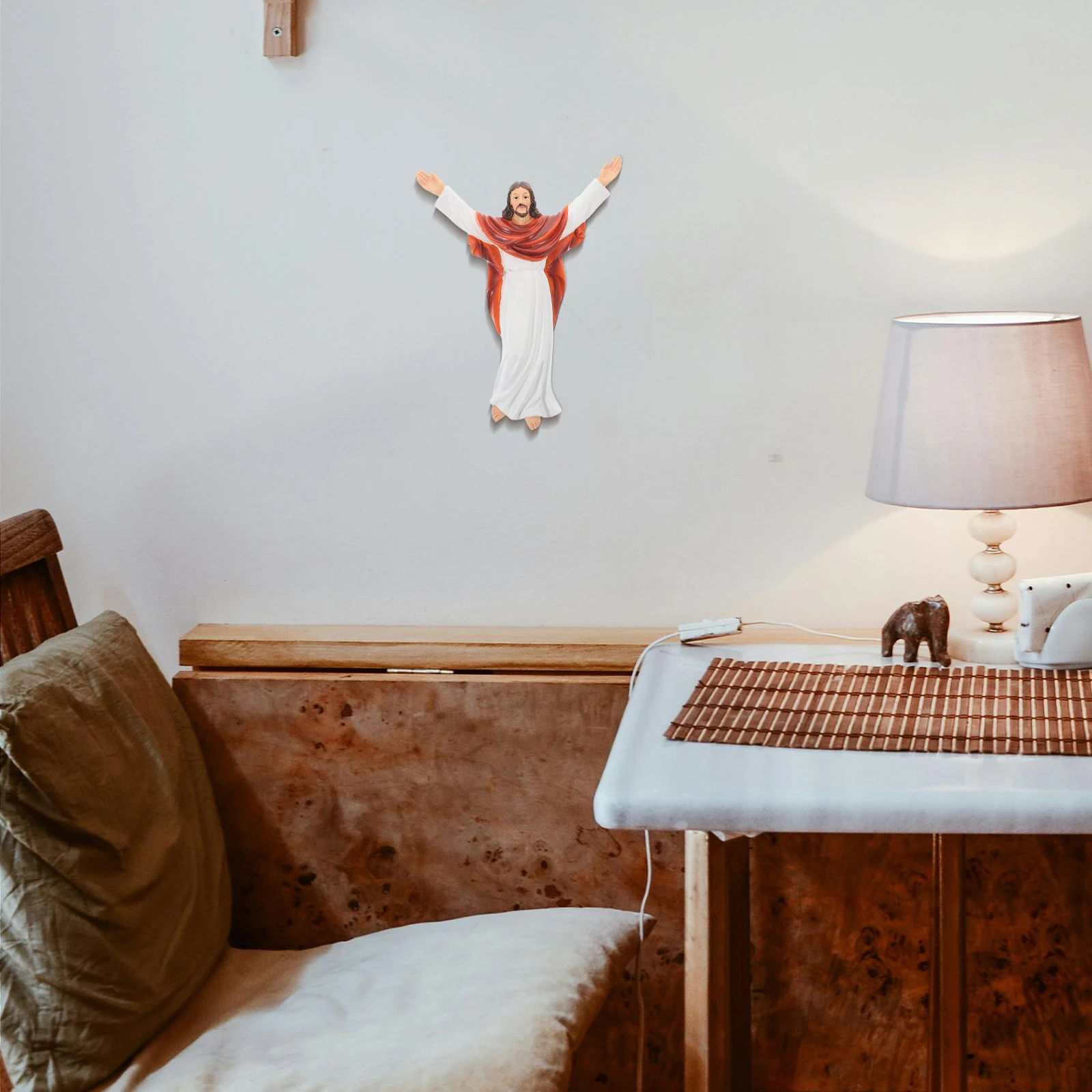 

Classical Easter Jesus Statue Resin 22cm Wall Hanging Religious Decoration Inspirational Church Desktop Decor Jesus Sculpture