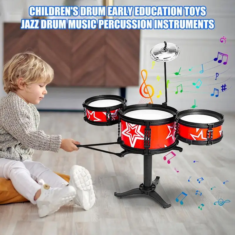 Drum Set For Toddler Musical Instruments Toy Montessori Instruments Set Drum Jazz Drum Kit children Drum Set Easy To Assemble