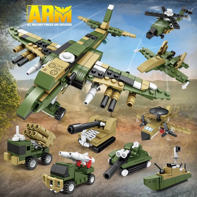 Nowy model wojskowego samolotu-tancza może być połączony z małymi klockami konstrukcyjnymi typu puzzle.