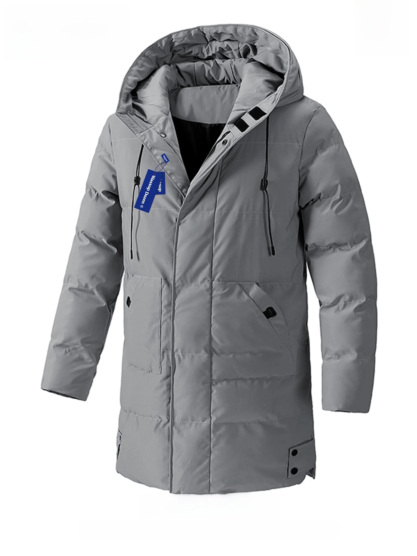 

Мужская зимняя куртка Wassup Dozen: утепленная, с капюшоном, средней длины, из хлопка и полиэстера, молодежная, модная, теплая