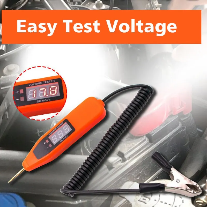 Car Electrician Probe Machine Car Tools Electric Tester 5V/24V/32V Dca Voltage Detector AC Voltage Indicator Voltage Test Pen