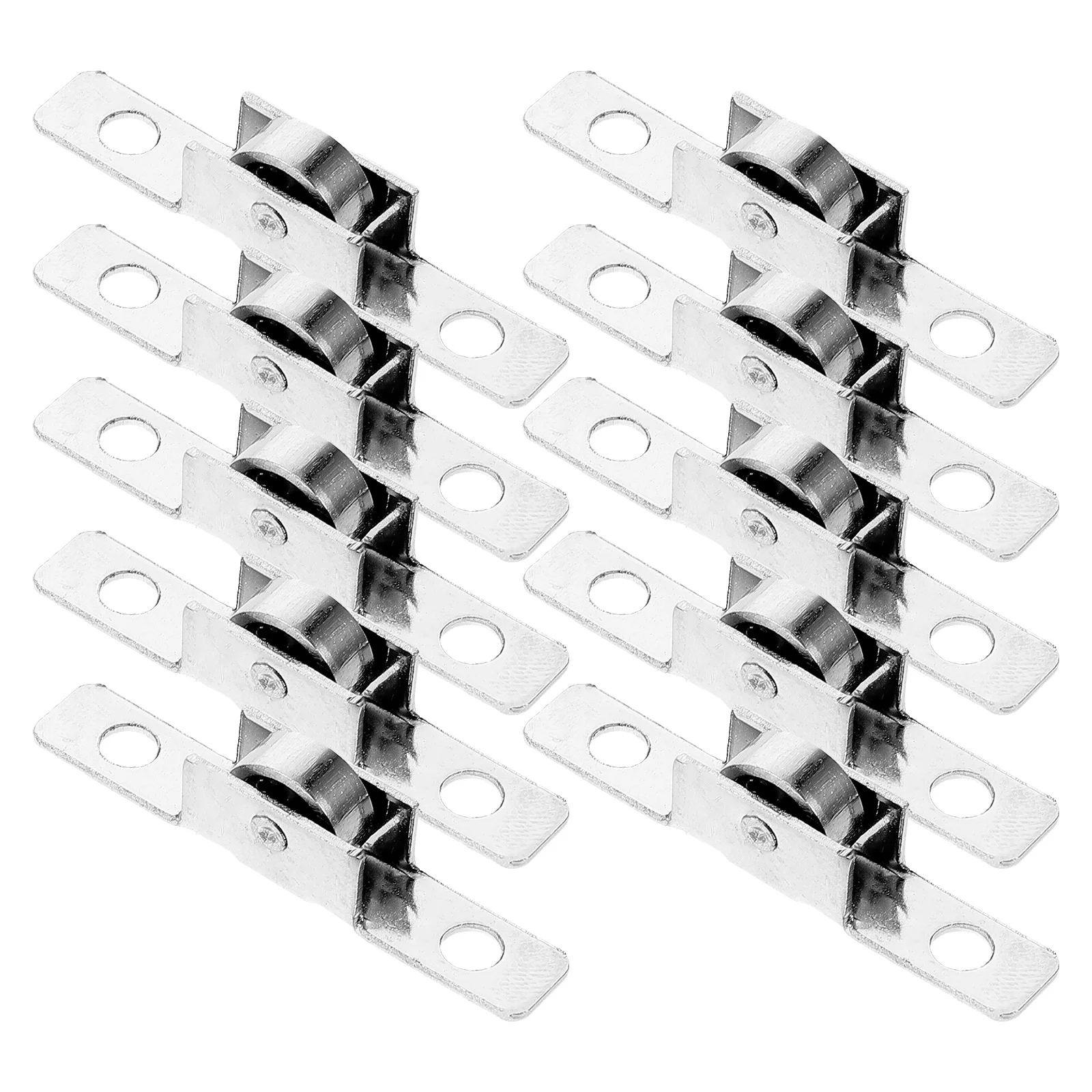 

10 Pcs Magnetic Cable Holder Door and Window Pulley Sliding Rigid Caster Wheel Casters Silver Roller Track