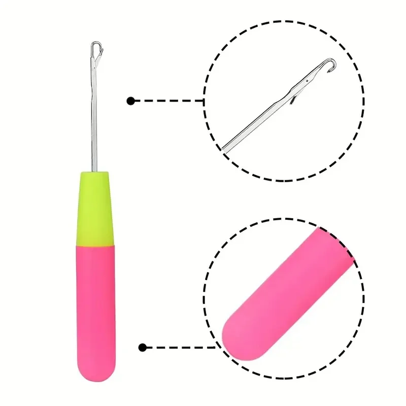 1pcs Premium Latch Hook Crochet Needle For Micro Braids, Hair Extensions, Feathers, And Carpets - Large Size For Faster Braiding