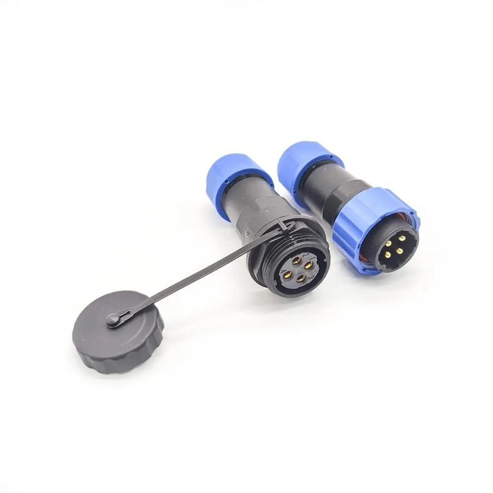 SP21 Waterproof 4 Pin Aviation Connector, Straight Plug & Socket Set - Welding Type for Secure Connections