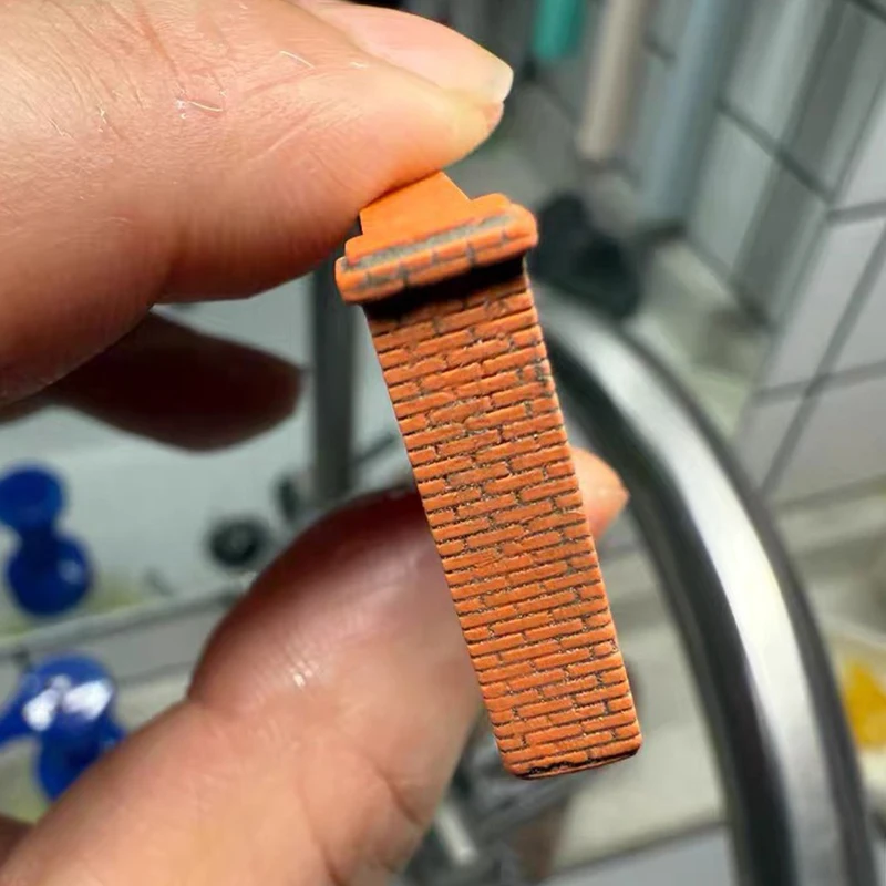 N 스케일 미니어처 석고 벽돌 벽 시뮬레이션 모델 빨간 울타리 건축용 인형집 정원 액세서리 1개