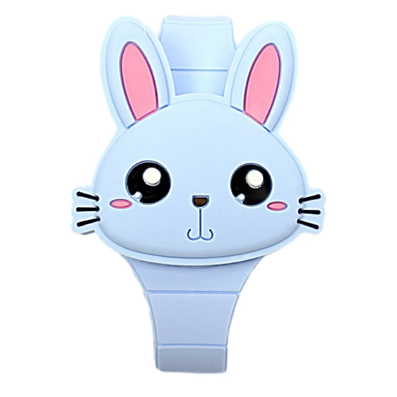 Children's Watch Girl Watch Cute Rabbit Shape LED Watch Watch Girl Cute Cartoon Animal Watch Gift Blue