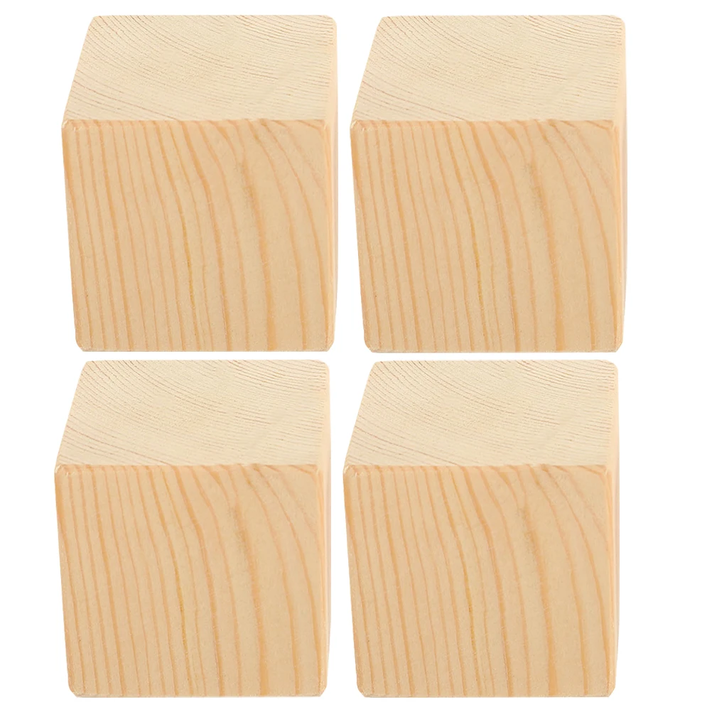 

4pcs Heightening Block Pads Solid Wood niture Leg Risers for Bed Sofa Desk Chair Lifting Sturdy Heavy Duty Storage Space