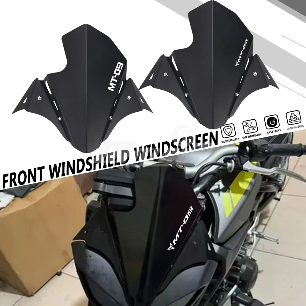 Motorcycle Accessories Aluminum Front Windshield Windscreen Airflow Wind Deflector Cover FOR YAMAHA MT-09 MT 09 MT09 2017-2020