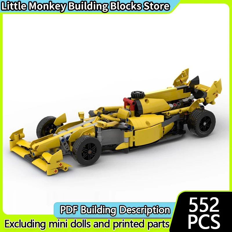 

Speed Racing Car Model MOC Building Bricks Yellow Racing Car Modular Technology Children Holiday Gifts Assemble Toys Suit