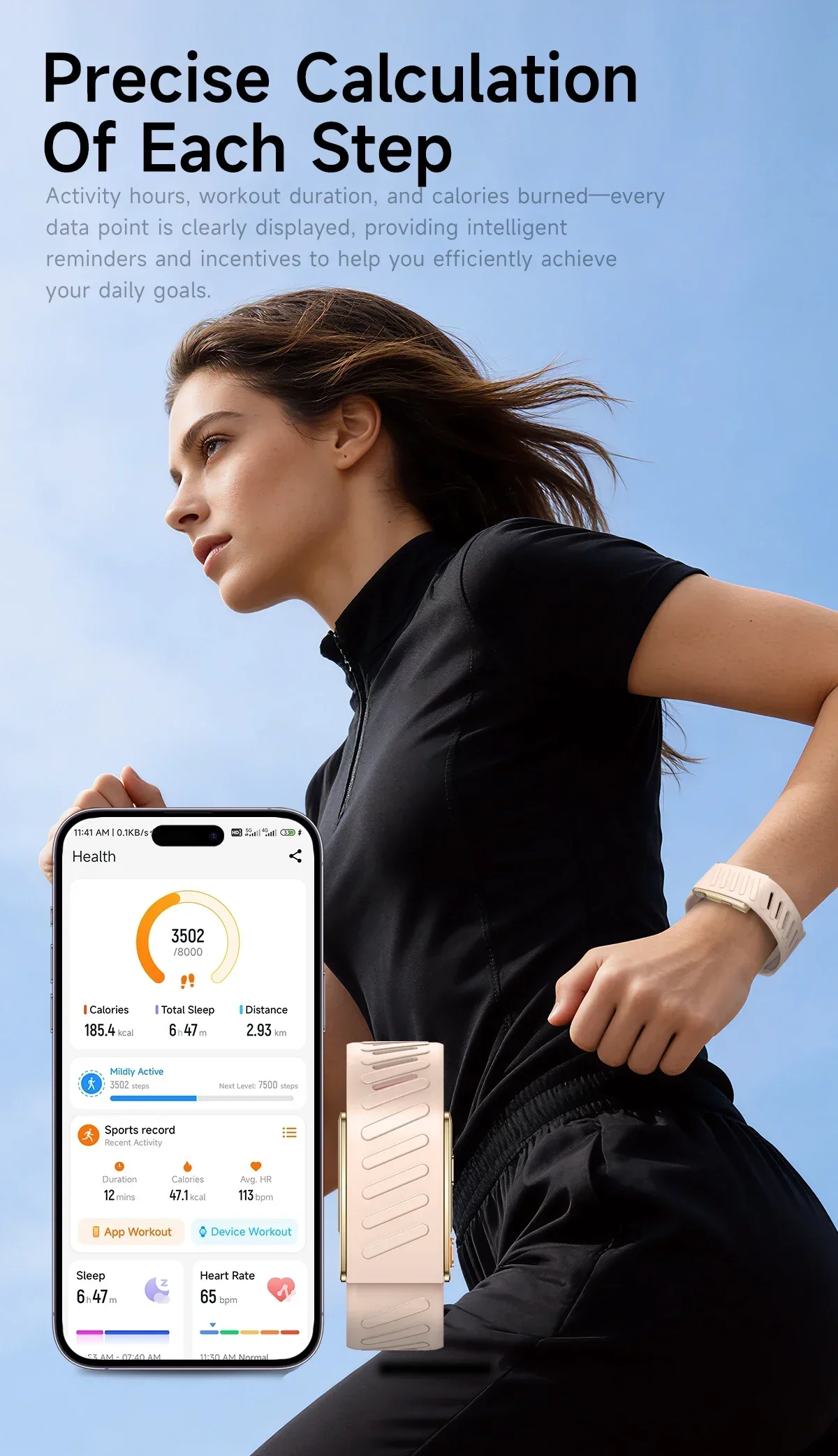 2026 Health Monitoring Smart Band with ECG, HRV, Blood Pressure, Sleep, Body Fat, BMI and Temperature Tracking description 12