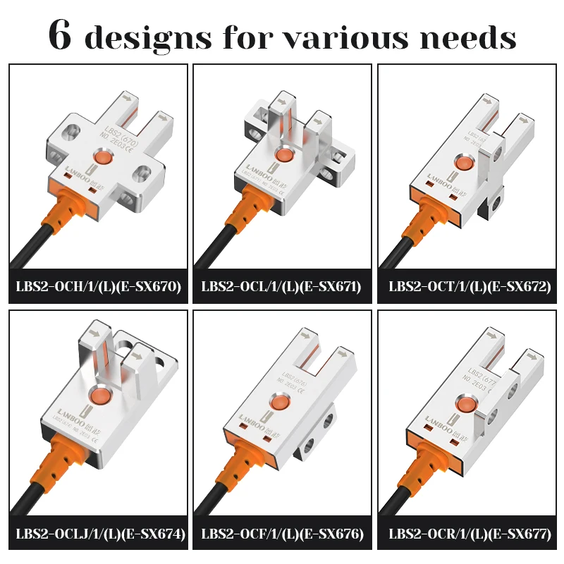 LANBOO LBS2 Photoelectric Sensor H Type / L Type / T Type / LJ Type / F Type / R Type Photoelectric Switch Optional Metal Strip