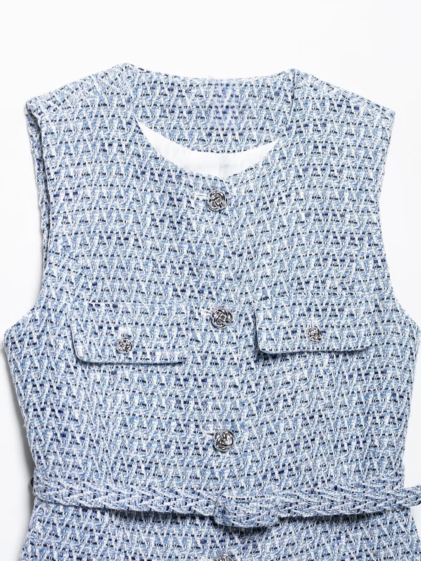 2025 nouveau été femmes décontracté simple et confortable design de mode française avec ceinture texture gilet