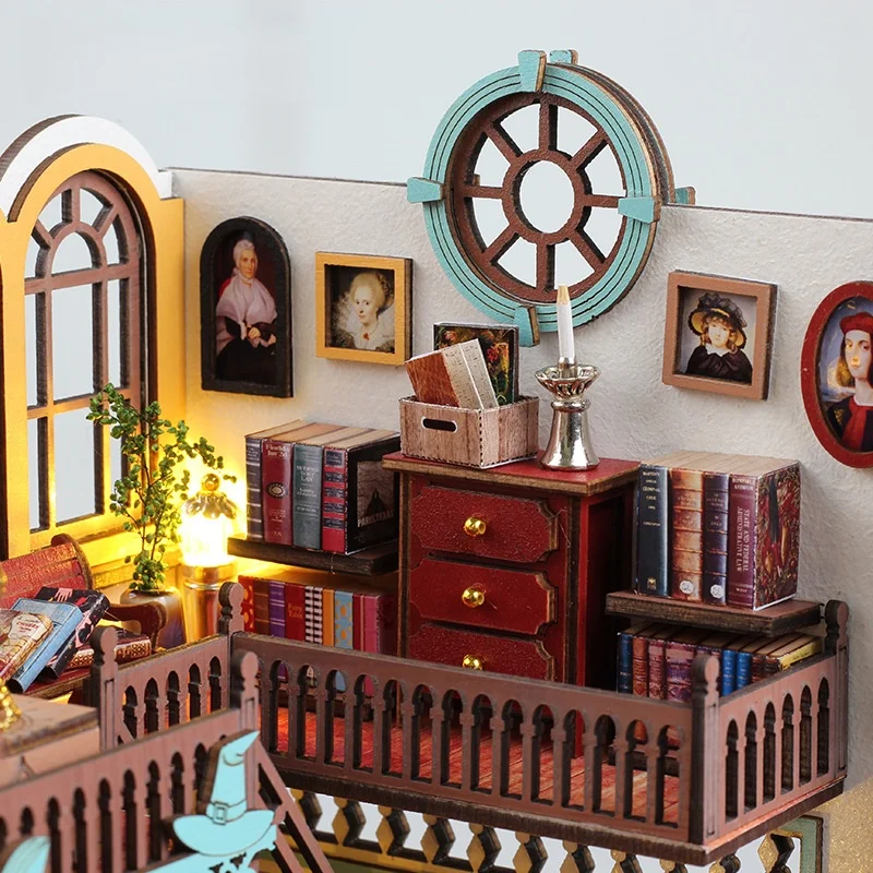 OUZEY Enchanted Book Nook DIY, puzzle d'étude magique en bois 3D, cadeau mystique pour les adolescents