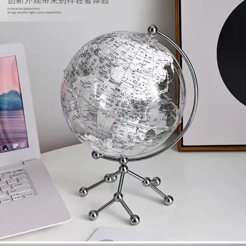 LED Transparent Mova Globe Home Decor Light Luxury Home Ornament Living Room Study Office Table Decorations Globe Earth Decorate