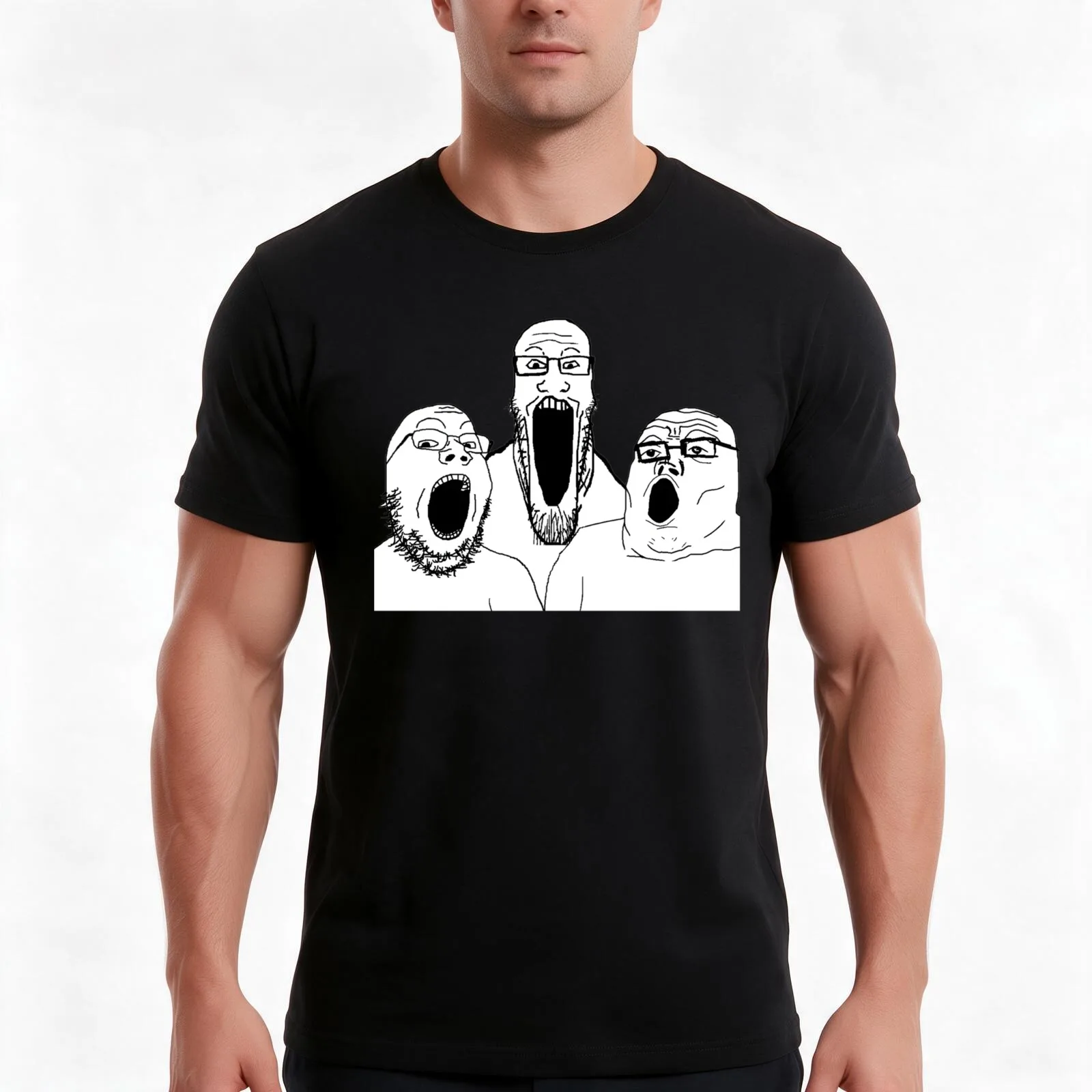 SOY REDDIT 4CHAN BASED AND REDPILLED GROUP WHOLESOME REDDIT MEME FUNNY SOYJAK WOJAK SOYJACK WOJACK F T-Shirt Unisex Men Women