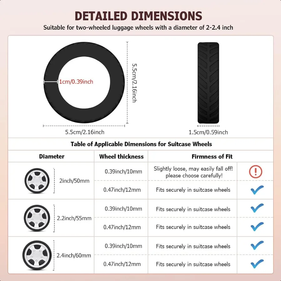 Housse de protection pour roues à compartiment Lage, paquet de 8 noirs