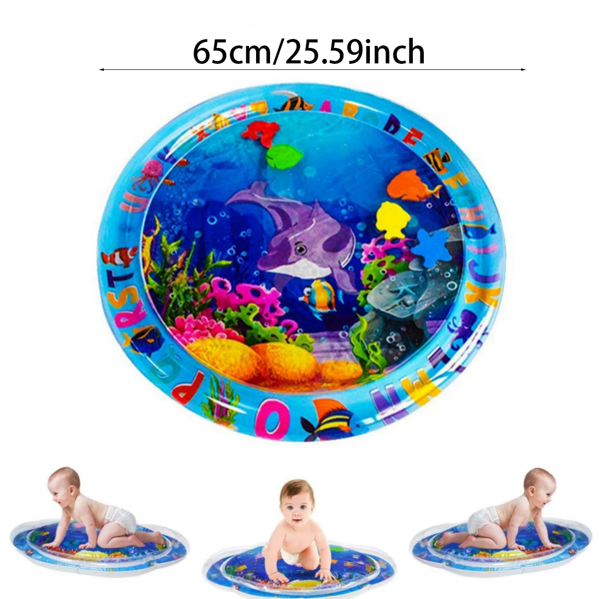 Tapis d'eau gonflable pour bébé, tapis de jeu aquatique, tapis d'activité pour jouets pour bébé, tapis d'aquarium, favorise le développement moteur et sensoriel du bébé, grandit grâce au jeu, cadeaux de stimulation sen