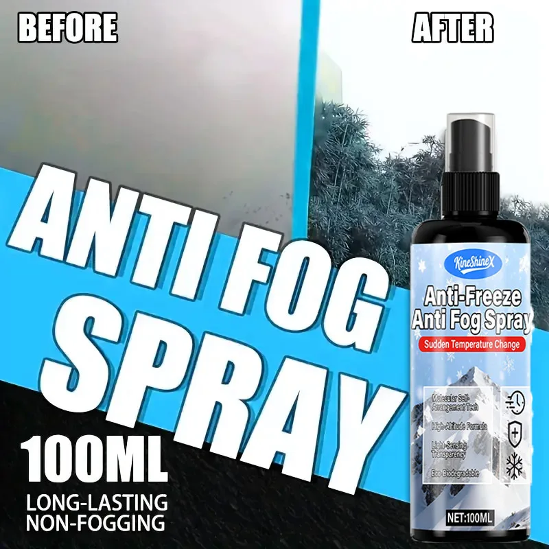 Motorcycle Helmet & Car Glass Anti-Freeze Fog Spray-Ultimate Durable Nano Coating,Effective Prevention of Mist and Ice Formation