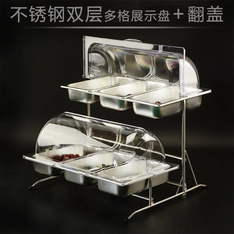 Stainless steel food display plate buffet breakfast  braised dishes cooked food  rack hotel tableware