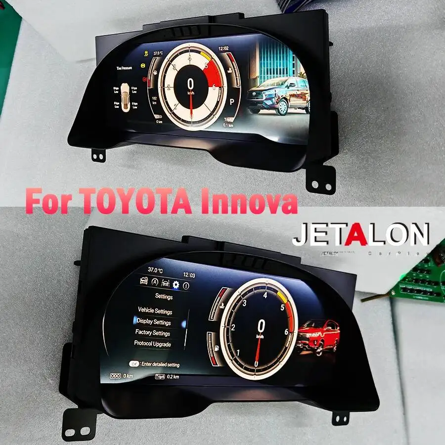 12.3inch Car Digital Cluster Instrument Smart Cluster Screen For Toyota Innova 2016-2021 Display Virtual Cockpit Dashboard