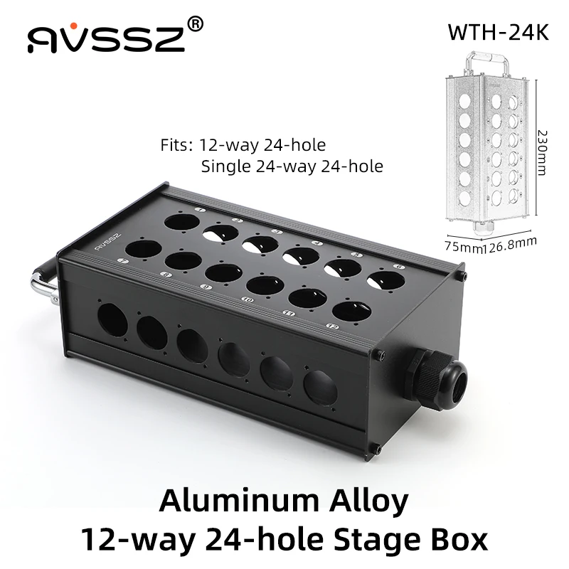 AVSSZ Al alloy Multi-channel Cable Blank Cable Box 16/24/32 Channels for Stage Mobile Audio XLR Male Female Audio Signal Cable