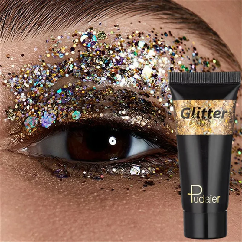 Sequins Glitter Liquid Eyeshadow Highlighter 12 Colors Long Lasting Shimmer Face Body Hair Multi-purpose Makeup Stage Cosmetics