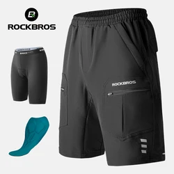 Pantaloncini da bicicletta ROCKBROS con imbottitura per cuscino intimo estate Quick Dry Anti-sudore sport Running MTB pantaloncini da ciclismo per bici da strada pantalone