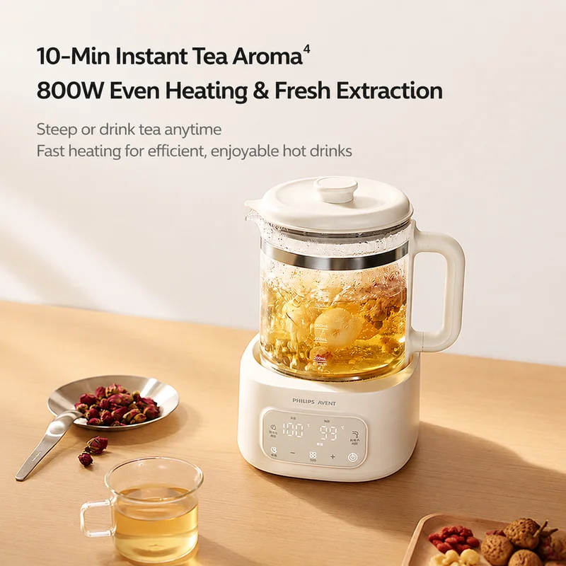 Avent BBL7 Baby Bottle Warmer Thermostatic Kettle 1.5L Glass Electric Kettle Multi Function Milk Warmer Boil for 10 Minutes