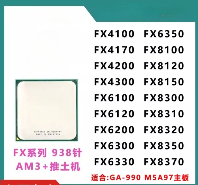 

FX4100 4300 6300 6100 6200 8100 8150 8300 8320 AM3+ CPU Desktop Processor Cores Repair Components