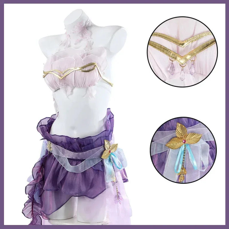 أنيمي لعبة الطريق إلى أي مكان Yingying تأثيري حلي رائع الأرجواني مساء اللباس امرأة مثير ملثمين الكرة كرنفال البدلة؛ 2'a، 6.h؛