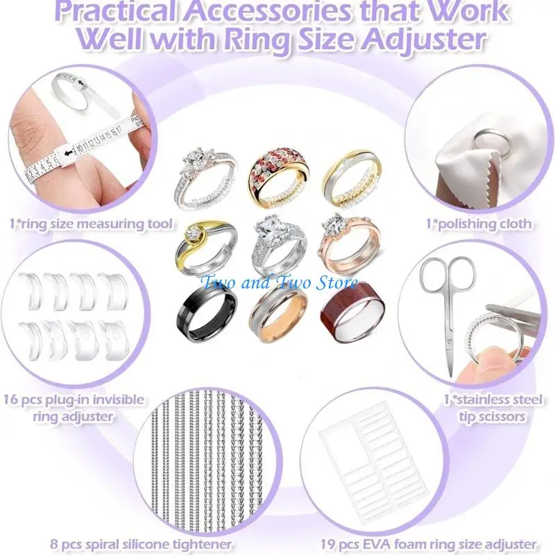 

HX6F Ring Size Adjuster Adjusting Insert Invisible and Comfortable Sizing Accessory