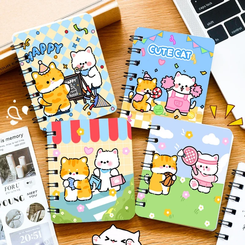 

20pcs/lot Kawaii Cat Coil Notebook Cute Portable Note Book Diary Planner Stationery School Supplies