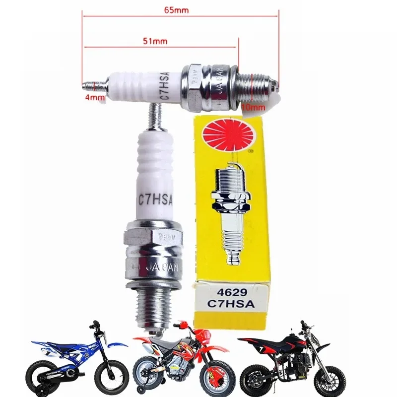 2pcs Spark plugs C7HSA Candle Spare Parts For Motorcycle Scooter moto GY6 50cc Plug 50cc-150cc ATV Dirt Pit Bike Go Kart Moped